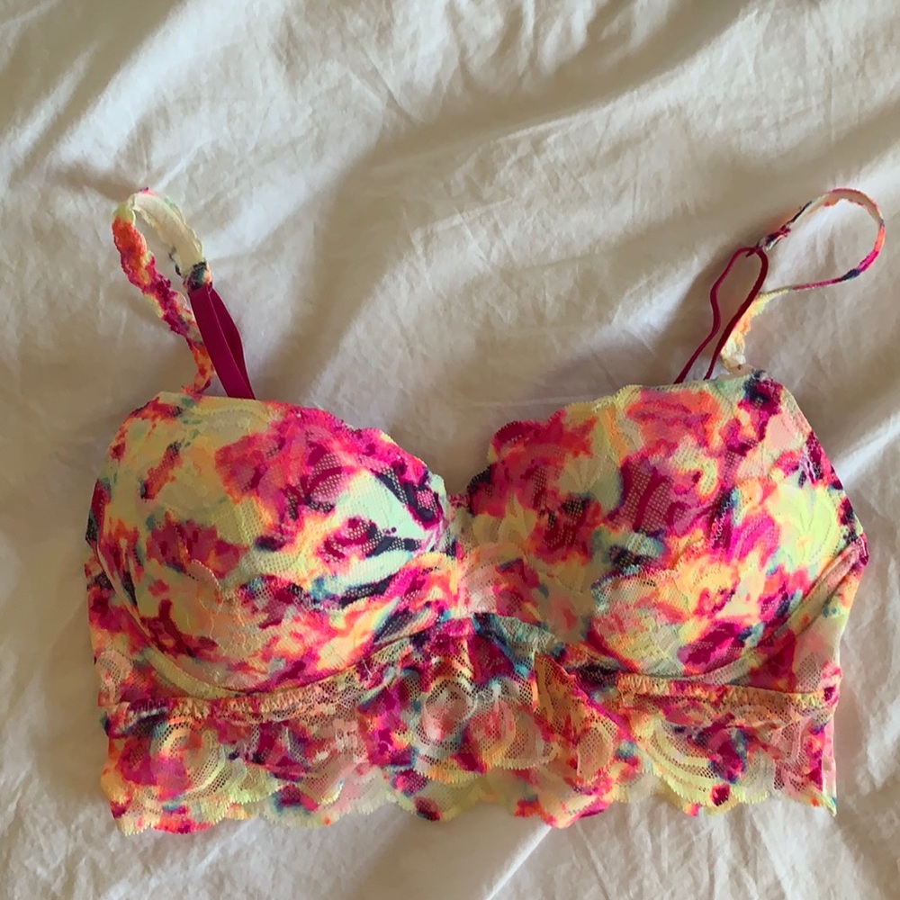 pink lace bralette